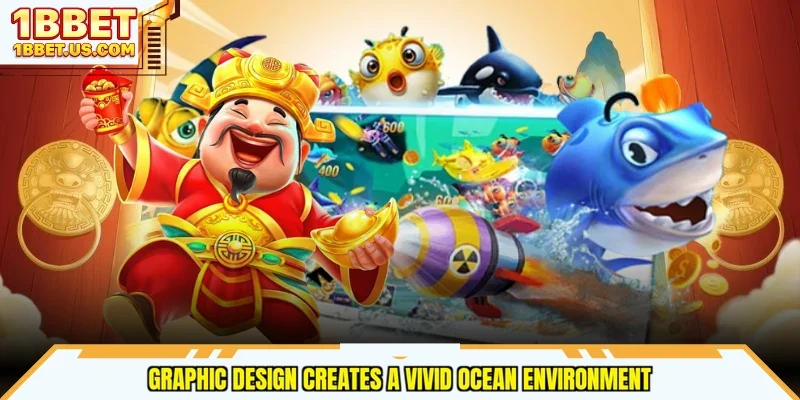 Graphic design creates a vivid ocean environment